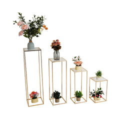 Garvee 4 Stück Goldvasen Metall Blumenboden Vase Säule – 40-100cm Hochzeit Party