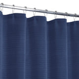 GARVEE Dusche Vorhang Marineblau Gestreift Leicht Waschbar Hotelqualität 183x198cm Weiches Leinen Dunkelblau Struktur Bad Accessoire Badezimmer - Marine