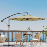 Garvee Exzentrischer Sonnenschirm 300 cm mit Kurbel und verstellbarer Neigung, 360° drehbarer Sonnenschirm für Garten und Terrasse UV50+ Beige - Beige
