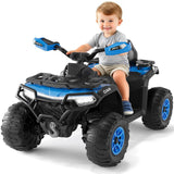 Garvee Blau Elektro-Quad 12V für Kinder – Mit Fernbedienung, 2x35W Motoren, Musik & LED für Kinder 3-8 Jahre - Blau