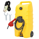 Garvee 53L Kraftstoff-Transportwagen (Gelb) – Mit Handpumpe, 3m Schlauch, 6″ Rädern, Griff & Transport-Sicherheitsgurt - Gelb mit Halteband