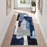 Garvee Moderner Abstrakter Wohnzimmerteppich Kurzflor Antirutsch Waschbar Weich Leicht Für Schlafzimmer & Büro 60x230 cm