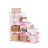 Garvee Metallregal 6 Würfel 32 cm, Modular, Stabil, Rosa, Für Wohnzimmer & Schlafzimmer - Rosa