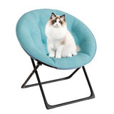 Garvee Saucer Chair Lounge-Stuhl, Oversized Faltbar mit Schwarzer Rahmen, Blau für Schlafzimmer & Wohnzimmer - Blau