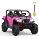 GARVEE 2 Sitzer Mit 2,4G Fernbedienung, 24V Elektroauto, 4x4 Elektrische Kinder Elektroauto Mit Fernbedienung, Elektroauto Kinderauto Elektro Mit Musik Und Licht 3 Geschwindigkeit für Kinder Ab 3 Jahren - Rosa