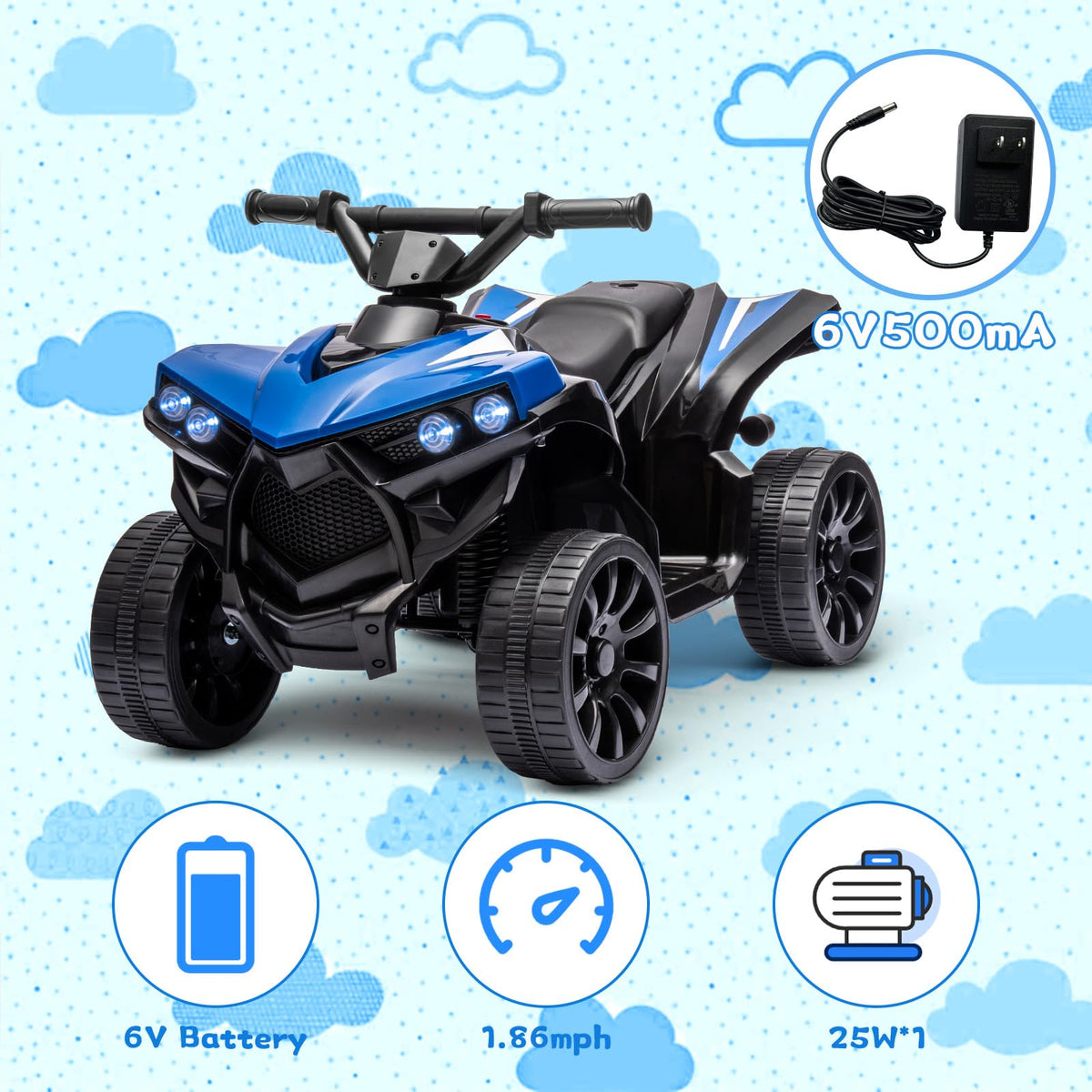 Quad électrique robuste en PP