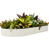 Garvee Hochbeet Metall 244 × 122 × 45 cm, Verzinkt, Rostbeständig, Extra Tief, Beige - Beige