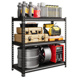 Garvee 3-Stufiges Schwerlast-Regal Mit Verstellbaren Stahlböden Für Garage Und Keller, 3858LBS Kapazität, Pulverbeschichtet, Robust, Vielseitig - Schwarz Matt