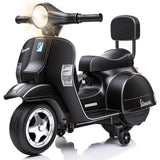 Garvee Kinder-Elektroroller 6V 4,5Ah mit Stützrädern, LED-Licht, Musik, Hupe & Fußpedal, 3 km/h, für Kinder 3–6 Jahre bis 20 kg - Schwarz