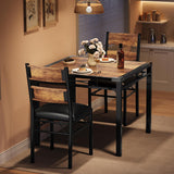 Garvee Esszimmertisch-Set Für 2 Mit Gepolsterten Stühlen, Eckschutz, Robustes MDF-Holz, Ergonomisch, Platzsparend, Braun, Küche & Apartment - braun