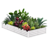 Garvee Rechteckiges Metall Hochbeet 240×120×30 cm – Pulverbeschichtet, Rostfrei, Offener Boden, Weiß - Weiß