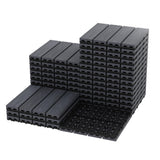 GARVEE 27er Set Terrassenfliesen 30 x 30 cm, Wasserdichte Klickfliesen aus Verbundholz in Teak-Optik, Für Balkon, Terrasse & Garten, Grau - Grau