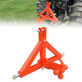 Garvee 3-Punkt Anhängerkupplung für Traktor Kat. 1, 3-in-1 Aufnahme mit Kugel & Haken - Orange