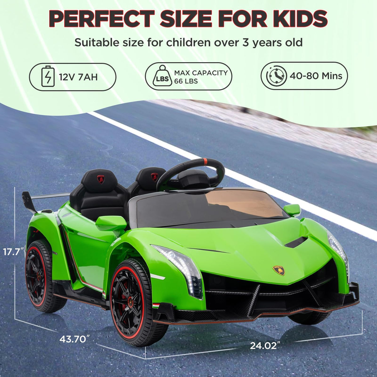 Lamborghini Kinder Elektroauto technische Daten