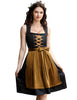 Garvee Damen 2Tlg. Kurz Dirndl Elegantes Trachtenkleid Oktoberfest Outfit Schwarz Gr.34-48