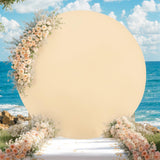 Garvee Runder Arch Hintergrund Polyester Reißverschluss Elastisches Band Leicht 6,5ft Hochzeit & Party Dekoration Weiß - Wie gezeigt
