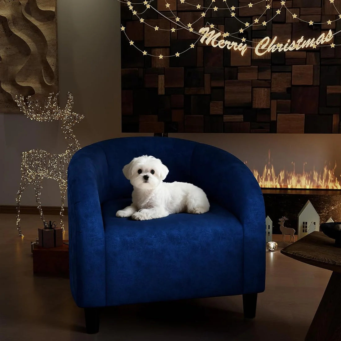Garvee Velvet Club Chair, U Rückenlehne, Gepolstert, Retro, Für Wohnzimmer & Schlafzimmer