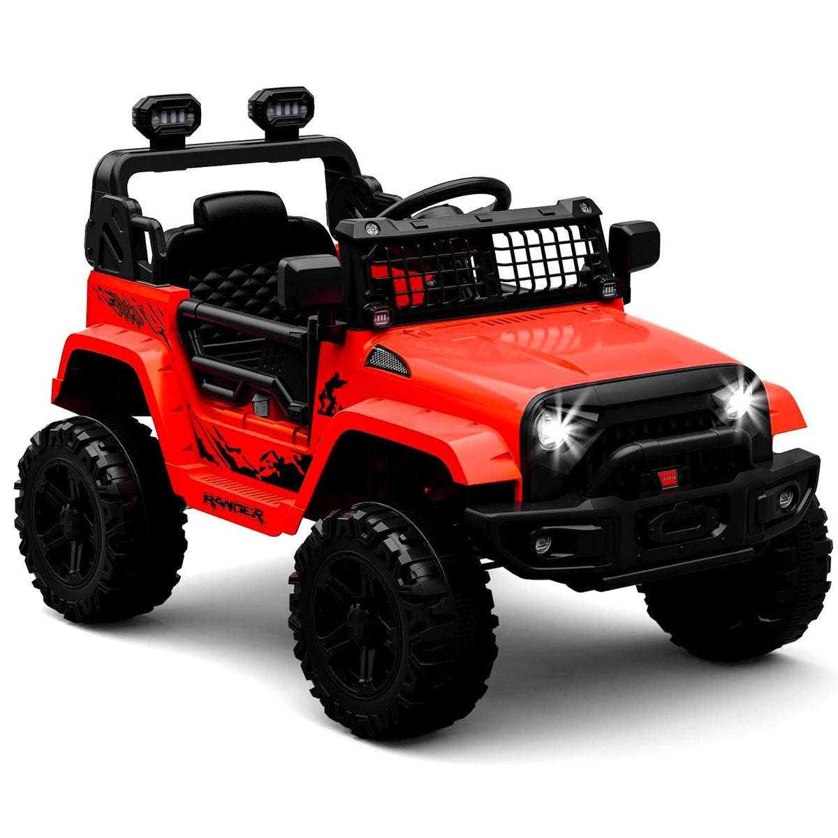 Garvee Kinder Elektroauto 12 V Rot mit LED und Musik