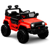 Garvee Rot 12V Kinder Elektroauto mit Fernbedienung Offroad-Reifen LED Licht und Musik Für Kinder 3-8 Jahre - Rot