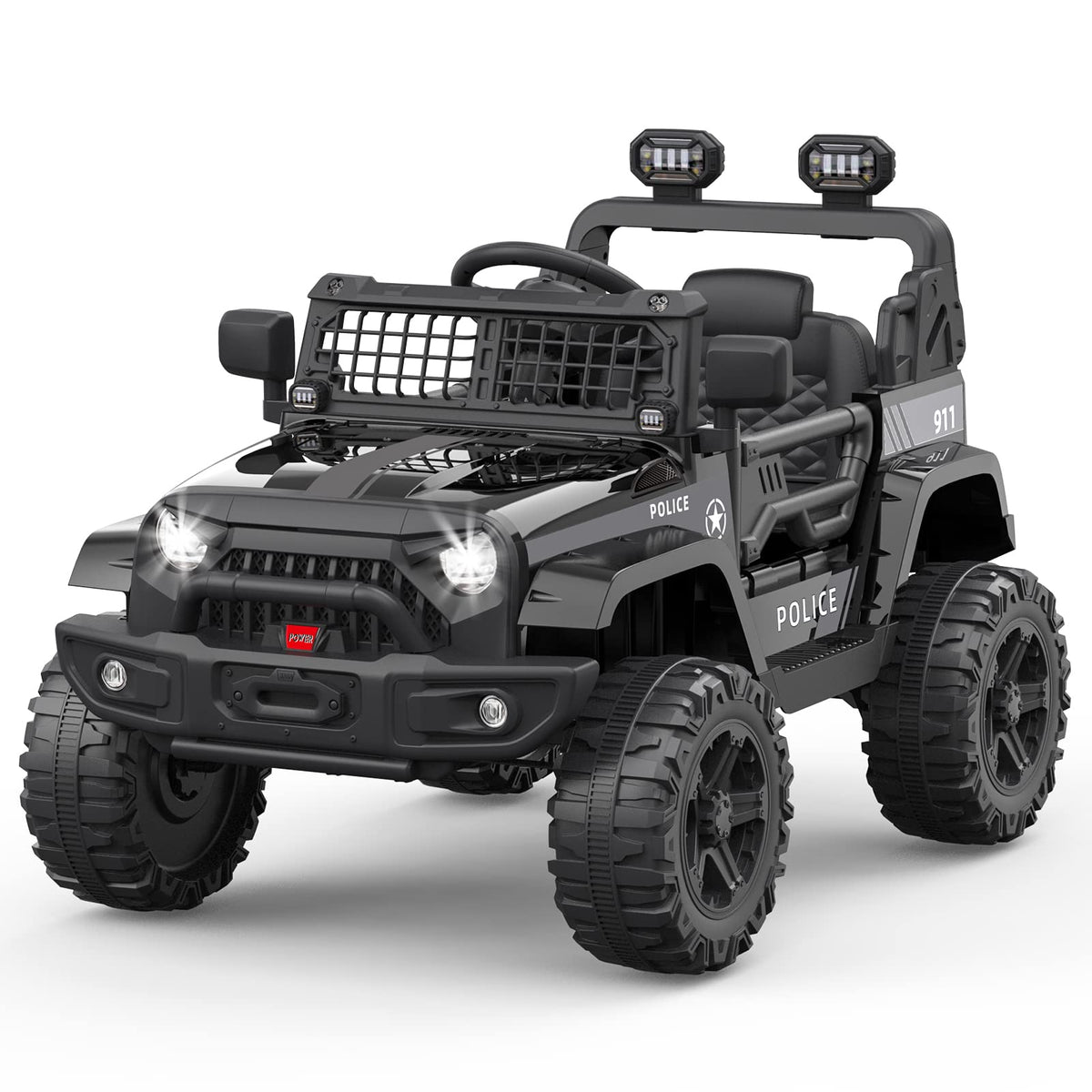 Garvee Kinder Elektroauto 12 V Schwarz mit LED und Musik