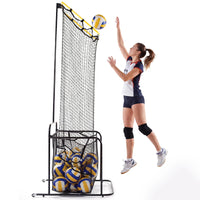 Garvee Volleyball-Zuspieltrainer, höhen- & winkelverstellbar, 5 Höhenstufen, stabiler Eisenrahmen, mobiler Volleyball-Trainer mit Rollen & Bremse für Halle und Outdoor