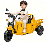 Garvee Kinder-Elektro-Dreirad Tuk-Tuk 12 V, Fernbedienung, Sicherheitsgurt, Gelb - Gelb