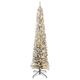 Garvee Künstlicher Weißer Slim Weihnachtsbaum Mit LED-Lichtern, Metallbasis, 7,5FT, Für Innen- Und Außenbereich