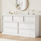 Garvee 7 Schubladen Kommode Mit Viel Stauraum Robustes Holz Für Schlafzimmer Und Wohnzimmer 54x15.9x30.6 Zoll Braun - braun