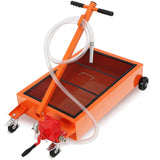 GARVEE Ölauffangwagen 75L mit Handpumpe, Fahrbare Ölwanne aus Stahl mit 2,44 m Schlauch & 4 Rollen, Für Werkstatt, Auto & LKW Ölwechsel - Orange