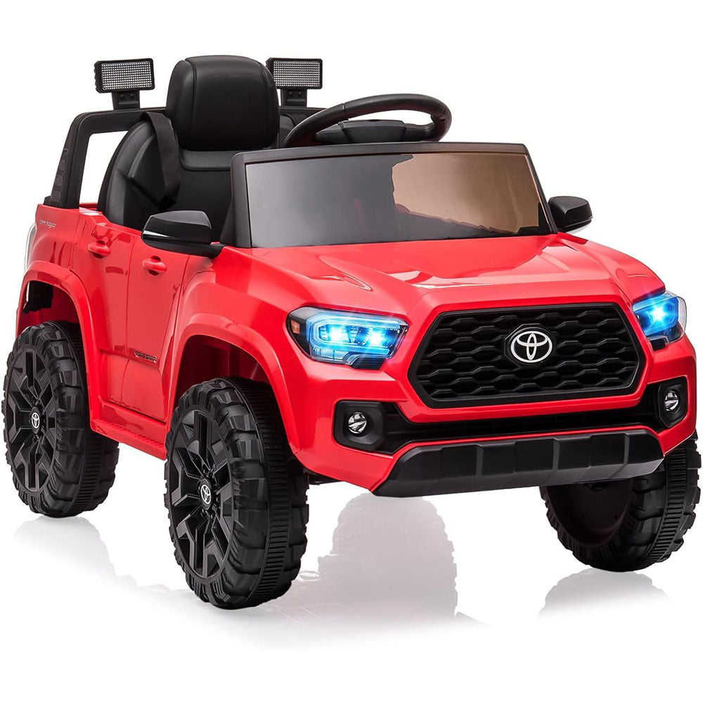 GARVEE 12V Kinder Elektroauto mit Eltern-Fernbedienung, LED-Scheinwerfer, Federaufhängung, Sicherheitsgurt, 12V Batterie, in Schwarz, Weiß, Rosa, Rot, für Kinderfahrspaß