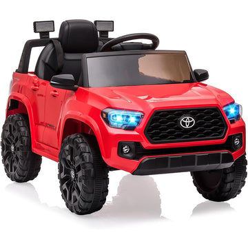 GARVEE 12V Kinder Elektroauto mit Eltern-Fernbedienung, LED-Scheinwerfer, Federaufhängung, Sicherheitsgurt, 12V Batterie, in Schwarz, Weiß, Rosa, Rot, für Kinderfahrspaß