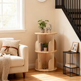Garvee 360° Drehbares Bücherregal Massivholz Standregal Für Kinder Und Erwachsene Ø39cm H67cm Naturholz - Wie gezeigt