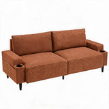 Garvee Sofa, Kippschutz, Polsterung und Rückenlehne, Auf Raumgröße abgestimmt, Braun - Braun