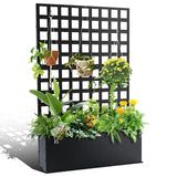 Garvee Metall-Pflanzkasten Mit Rankgitter, Verzinktes Metall, Rostfrei, Outdoor Garten, 71"x47"x12", Sichtschutz