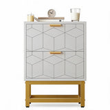 Garvee Kommode 40×42×54 cm, 2 Schubladen, Kippschutz, 2 Schubladen, Weiß - Weiß
