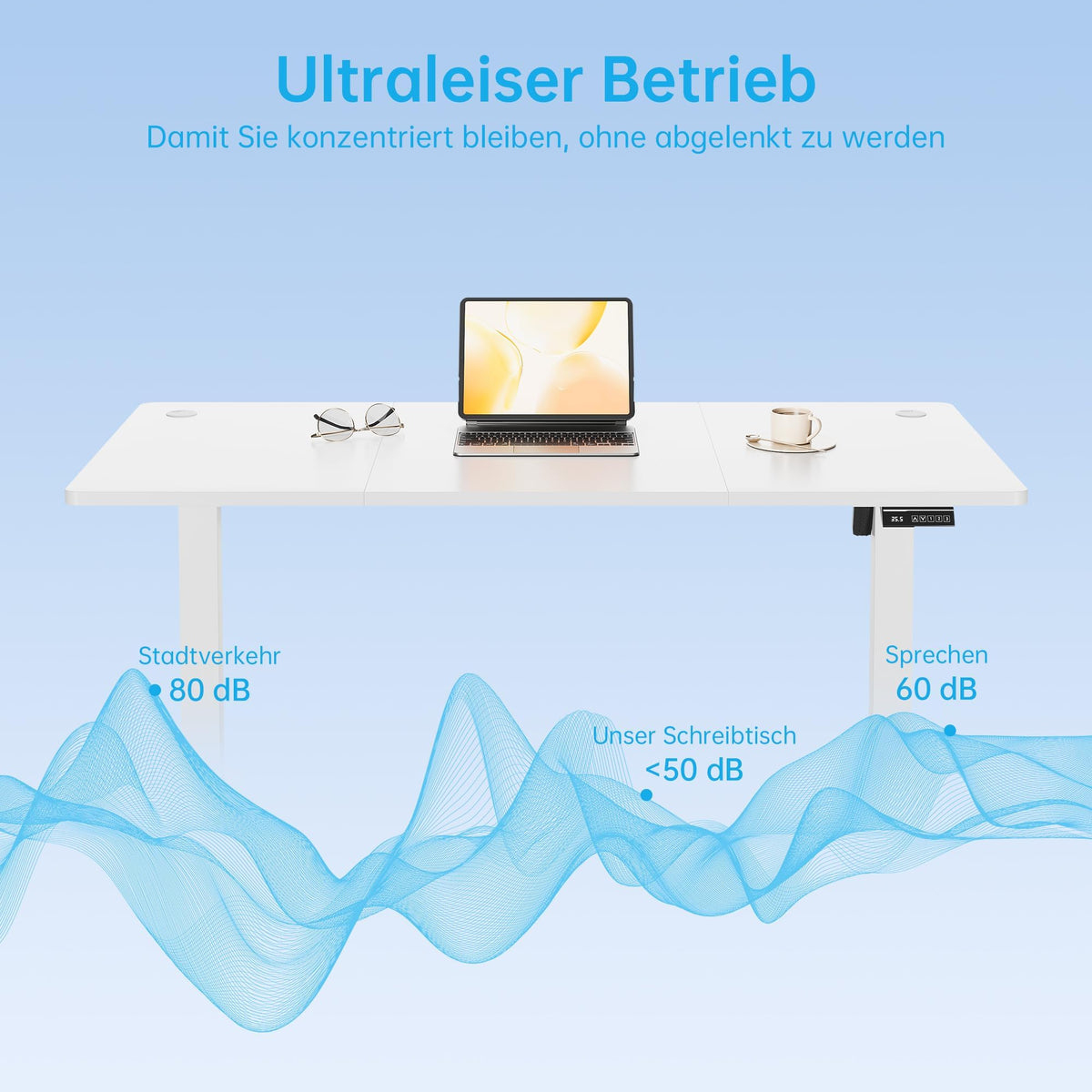 Kabelmanagement höhenverstellbarer Tisch