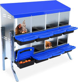 Garvee 8-Loch Hühnernistkasten mit Beinen 107×52×95 cm – Blau, Hygienisch & Ergonomisch für Profiställe - Blau