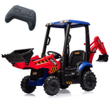 Garvee Rot 12V Elektro Bagger 4 in 1 für Kinder mit Fernbedienung Ab 3-8 Jahre Fahrspaß und Spiel - Rot