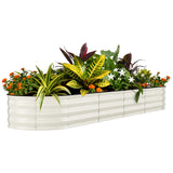 Garvee Hochbeet Metall 244 × 60 × 45 cm, Verzinkt, Rostbeständig, Extra Tief, Beige - Beige