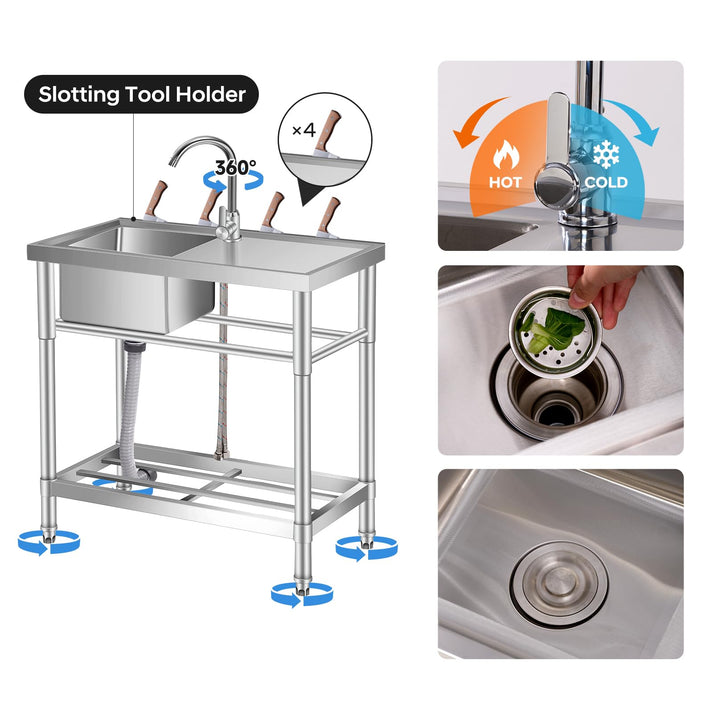 3-in-1 Design: Spüle, Arbeitsfläche und Stauraum