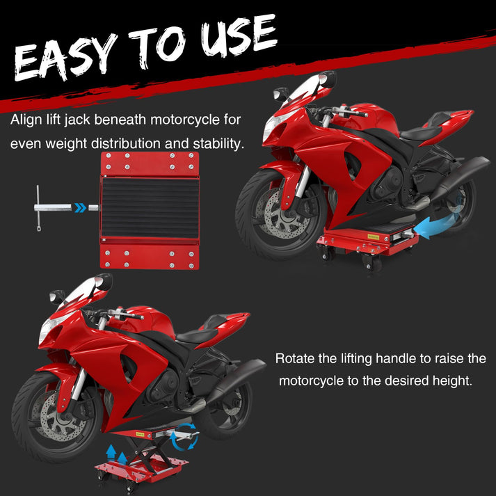 Dimensions of the lift and included dolly with casters