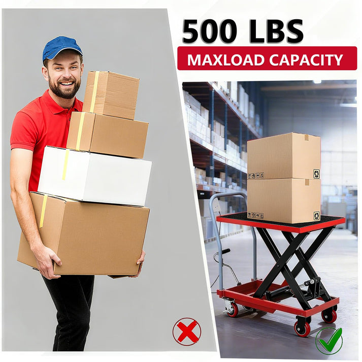 Heavy-duty steel construction of the hydraulic lift table