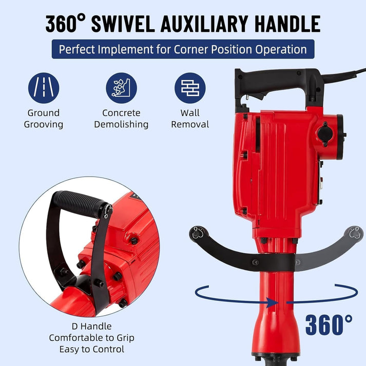 Poignée anti-vibrations rotative à 360°