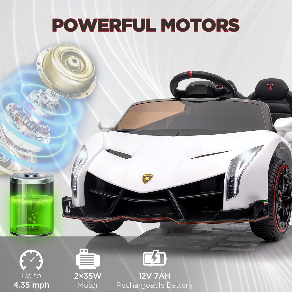 Kinder Elektroauto mit MP3 USB AUX Bluetooth und LED Licht