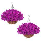 Garvee Künstliche Bougainvillea Blumen Set Mit Korb Für Garten Und Terrasse Lila UV-Beständig Wetterfest - Wie gezeigt