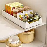 Garvee Schrank-Organizer, 20 × 43 cm, ausziehbar, mit Stauraum, mit LED, Kohlenstoffstahl, Weiß - Weiß