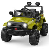 Garvee Grün 12V Kinder Elektroauto mit Fernbedienung Offroad-Reifen LED Licht und Musik Für Kinder 3-8 Jahre - Grün