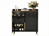 Garvee Weinschrank, Kippschutz, Geordnete Flaschenlagerung, Servierfläche, Schwarz - Schwarz