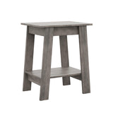 Garvee Farmhouse Beistelltisch Mit Stauraum Rustikaler 2-Stufiger Nachttisch Für Wohnzimmer & Schlafzimmer 38x6x57cm Grau - Weiß