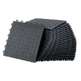 Garvee Garagenbodenfliesen 30,5 × 30,5 cm, bis 2495 kg belastbar, PVC Klickfliesen mit 6-Punkt-Stecksystem, rutschfest, Schwarz, für Werkstatt & Keller - Schwarz